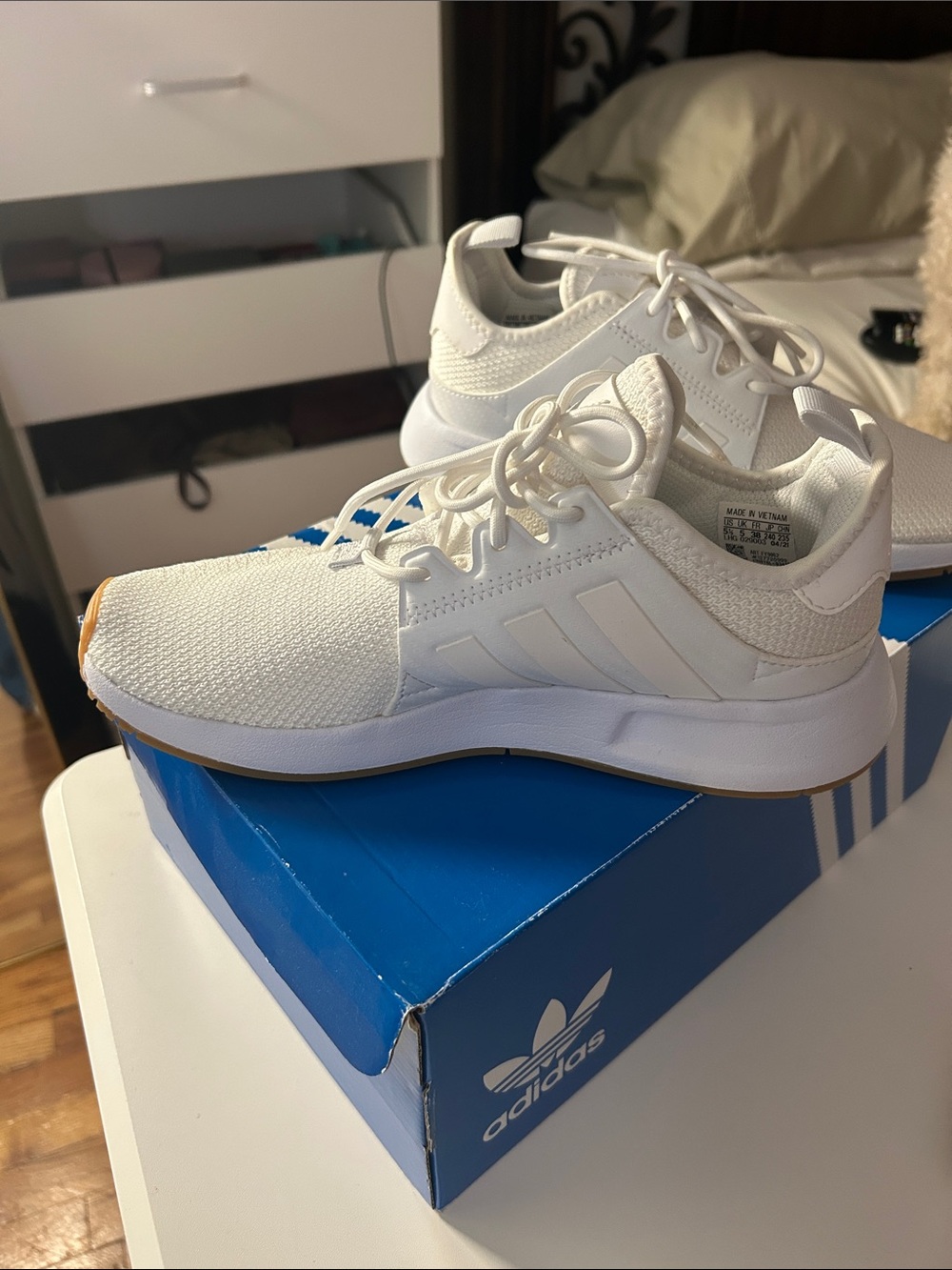 adidas All-White Knit Running Sneakers